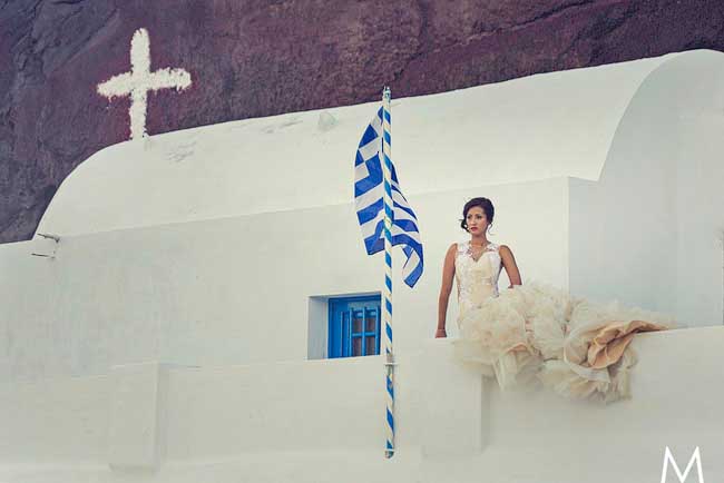 Santorini Trash the Dress